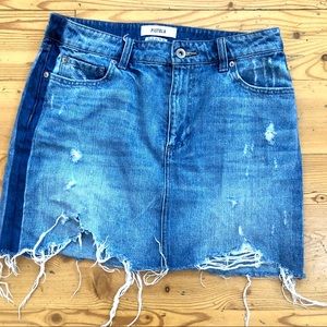 Pistola distress curve rip hems denim skirt Sz 29